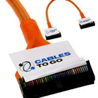 Cablestogo 18in Go!Mod Molded Round 1-Device Floppy Cable - UV Reactive Orange (50005)